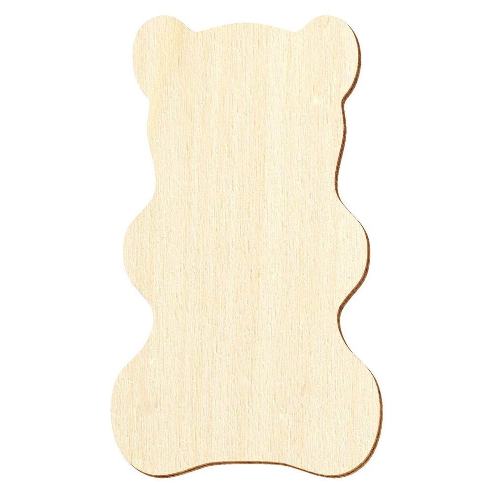 Wooden Gummy Bear Cutout for Crafts, 3–50 cm