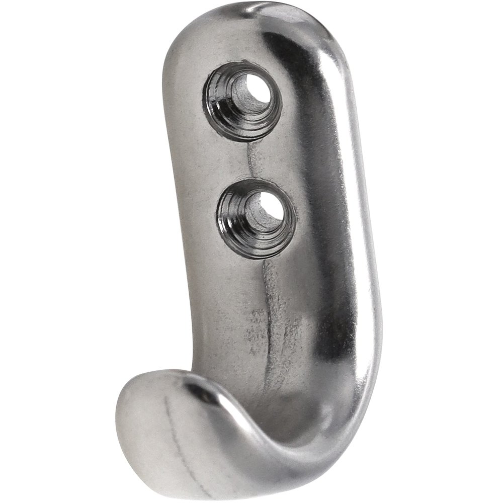 FASTON Two-Hole Coat Hook, 31 x 16.5 mm, Polished A4/V4A Stainless Steel, 2-Pack