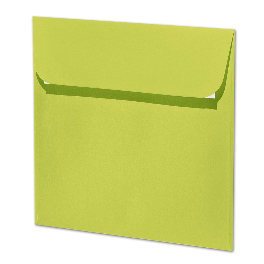 ARTOZ 75 Square Envelopes, Lime Green, 100 g/m², 16 x 16 cm, No Window, Peel-and-Seal