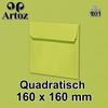 ARTOZ 75 Square Envelopes, Lime Green, 100 g/m², 16 x 16 cm, No Window, Peel-and-Seal view 2
