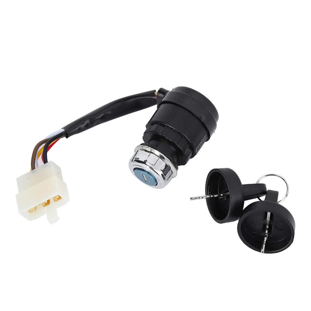 5-Wire, 5-Pin Ignition Switch with Key and Start Lock for Most Motorcycles, Go-Karts, and ATVs