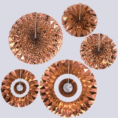 Neviti Pinwheel Decorations, Rose Gold and White with Dots