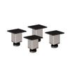 Sossai Exklusiv E4MF Furniture Legs, Height-Adjustable Set of 4, 80 mm, INOX, Aluminum 45 x 45 mm Square Profile view 1