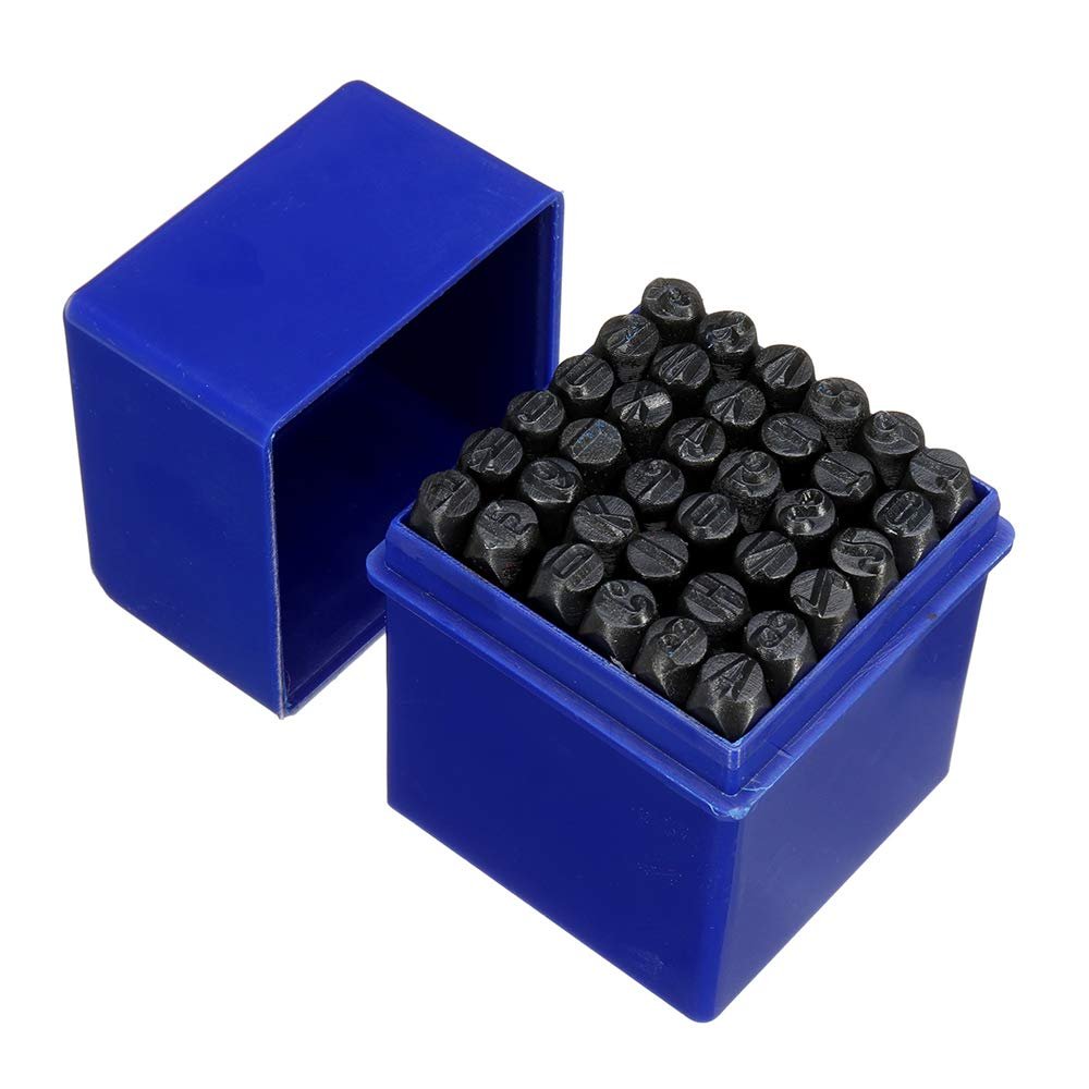 TuToy 36-Piece 6 mm Carbon Steel Letter and Number Stamp Set