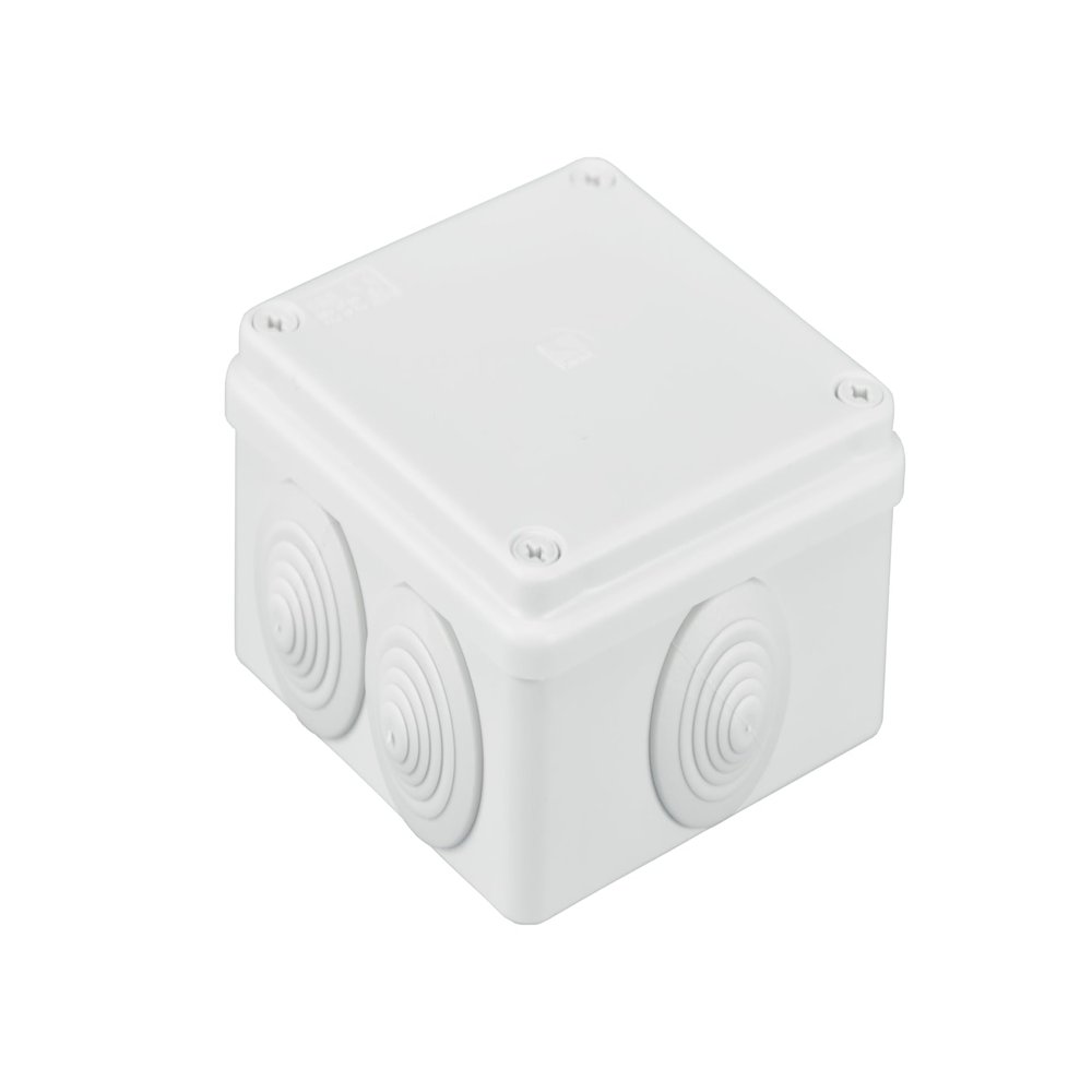 AW-Tools Wet-Room Junction Box, 100 x 100 x 50 mm, IP65, White