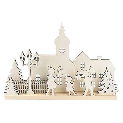 Ideas with Heart 3D Landscape, Lantern Children, Platform & Wooden Elements, 11-Piece