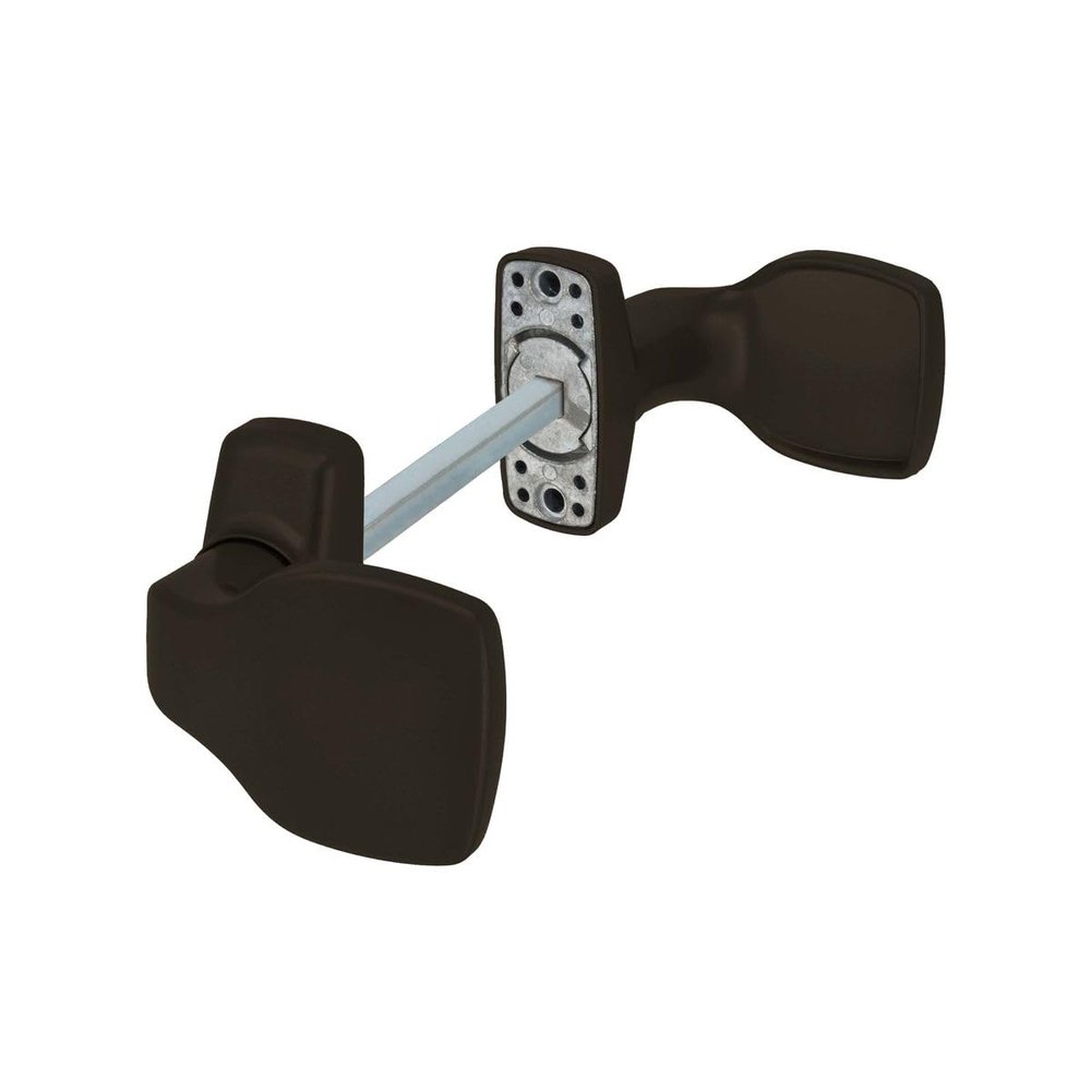 Aluminum Door Handle Merkur, Short Backplate, Pair, Brown RAL 8019, Knob-Knob