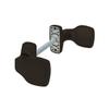 Aluminum Door Handle Merkur, Short Backplate, Pair, Brown RAL 8019, Knob-Knob view 1