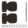 Aluminum Door Handle Merkur, Short Backplate, Pair, Brown RAL 8019, Knob-Knob view 2