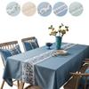 Xiang Ru Elegant Embroidered Rectangular Dustproof Tablecloth with Teapoy Motif, Blue, 135 x 300 cm view 2