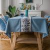 Xiang Ru Elegant Embroidered Rectangular Dustproof Tablecloth with Teapoy Motif, Blue, 135 x 300 cm view 4