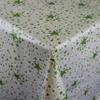 KEVKUS P226-4 Christmas Oilcloth Tablecloth by the Meter, Green Stars on White, Oval 140 x 260 cm with Crocheted Border view 1