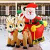 Joiedomi Inflatable Santa on Sleigh with Two Reindeer, 1.8 m, LED-Lit Christmas Yard Decor view 4