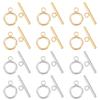 PandaHall 12 Sets 304 Stainless Steel Round Ring Toggle Clasps, 2 Colors view 1