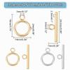 PandaHall 12 Sets 304 Stainless Steel Round Ring Toggle Clasps, 2 Colors view 2