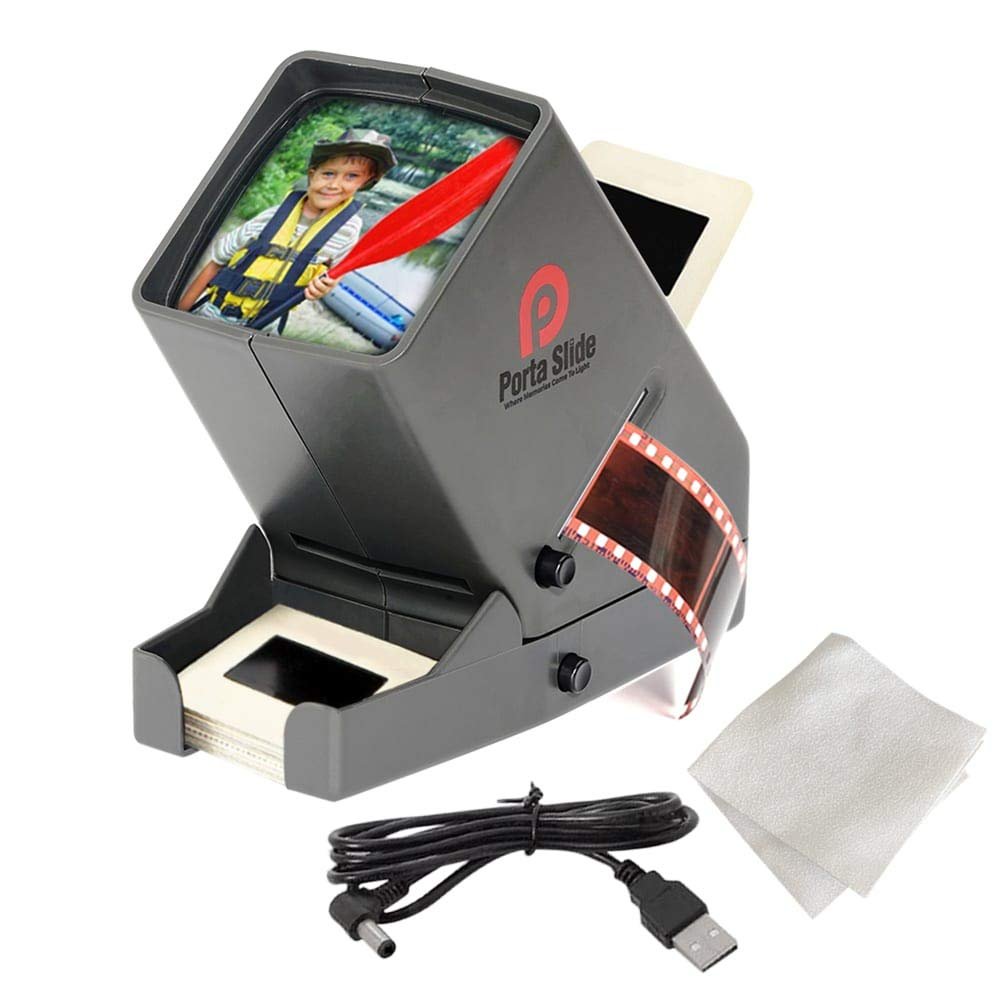 Porta Slide PS-3 Slide Viewer for 5 x 5 cm Slides, 35 mm Film Strips and Negatives, LED, 4-Inch Display