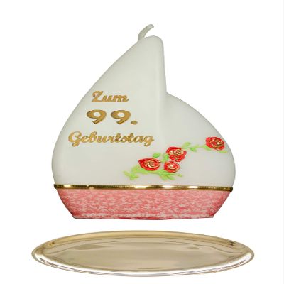 Meissner-Handel Selection Birthday Candle “For the 99th Birthday,” Red