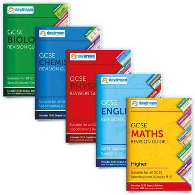 GCSE Maths (Higher), English, Biology, Chemistry & Physics Pocket Poster Revision Pack