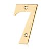 XFORT House Number 7, Screw-Fixed, 3 in, Stainless Steel with Polished Brass Finish view 1