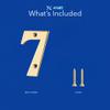 XFORT House Number 7, Screw-Fixed, 3 in, Stainless Steel with Polished Brass Finish view 2