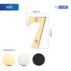 XFORT House Number 7, Screw-Fixed, 3 in, Stainless Steel with Polished Brass Finish view 3