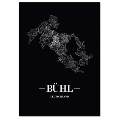 JUNIWORDS City Poster – Bühl – 40 x 60 cm – Script A – Black