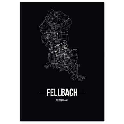 JUNIWORDS City Poster - Choose Your City - Fellbach - 21 x 30 cm Poster - Font B - Black