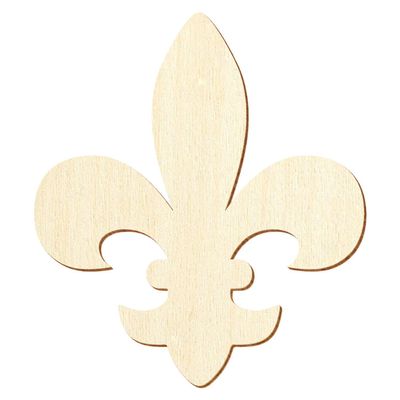 Wood Fleur-de-Lis (Heraldic Lily), 45 cm, Pack of 10