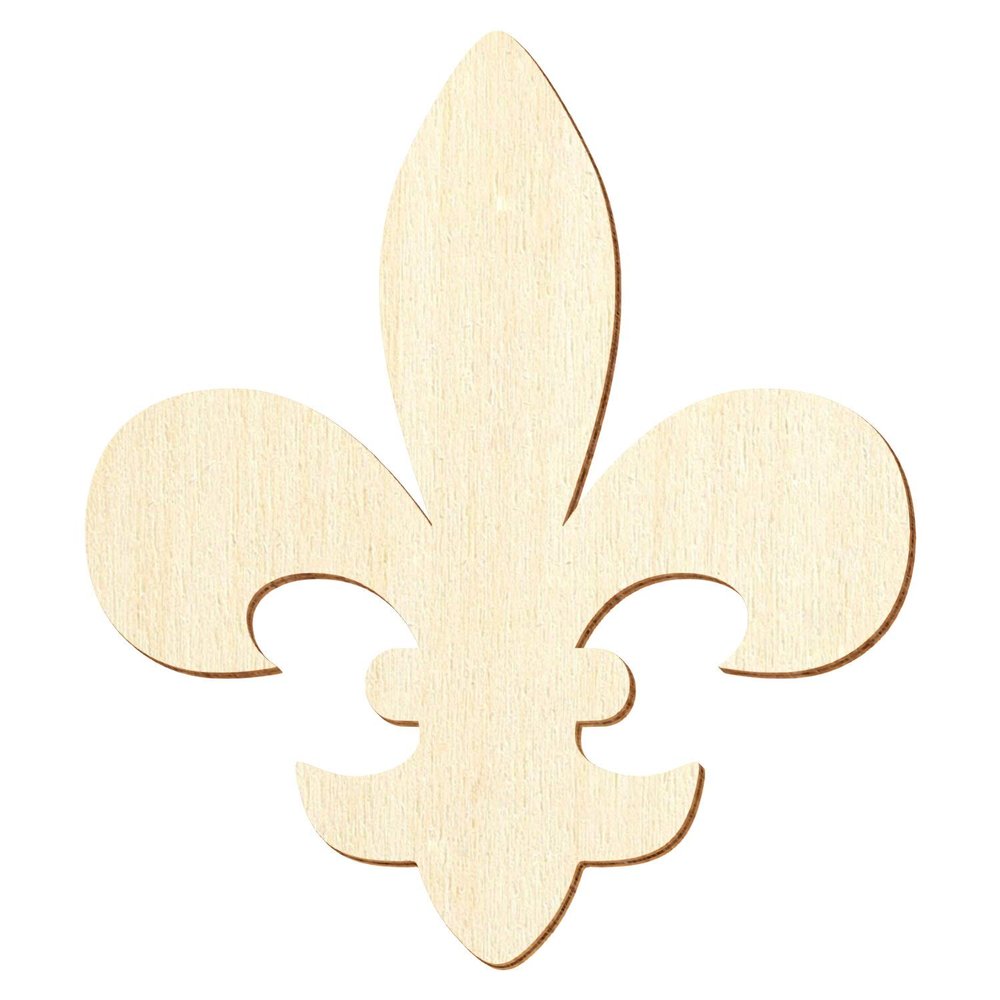Wood Fleur-de-Lis (Heraldic Lily), 45 cm, Pack of 10