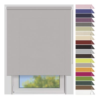 EFIXS Medium Privacy Roller Shade, 180 x 190 cm Fabric Width x Height, Gray Beige (6840), Light-Filtering, Opaque