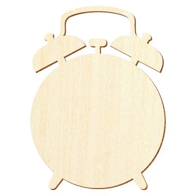 Wooden Alarm Clock Shape, 47 cm, Pack of 10