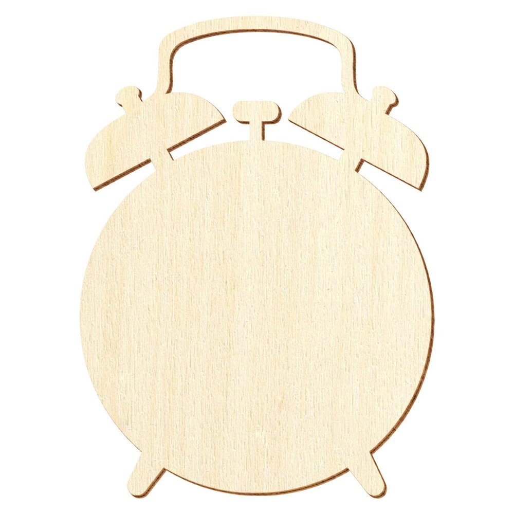 Wooden Alarm Clock Shape, 47 cm, Pack of 10