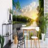Muralo Nonwoven Photo Wallpaper Nature, River, Trees, Sun, Sky - 150 x 225 cm view 2