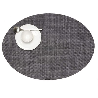 Chilewich Mini Basketweave Oval Placemat, Cool Grey