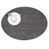 Chilewich Mini Basketweave Oval Placemat, Cool Grey view 1