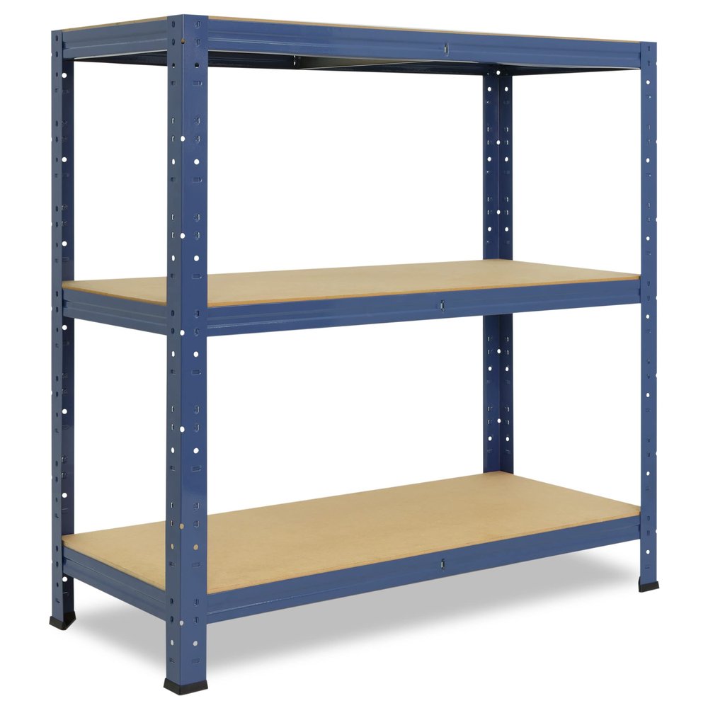 shelfplaza Home Heavy-Duty Shelf 100 x 75 x 60 cm, Blue, 3 Shelves, 175 kg Each