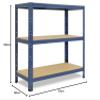 shelfplaza Home Heavy-Duty Shelf 100 x 75 x 60 cm, Blue, 3 Shelves, 175 kg Each view 2
