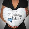 Family Mug-Print Pillow with Saying for the World's Best Brother, Heart Pillow - Pillow Cover and Insert Included / Relatives / Gift Idea / Favorite / Children / Heart Pillow / 100% Polyester view 3