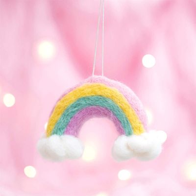 Maia Gifts Rainbow and Clouds Felt Hanging Decoration