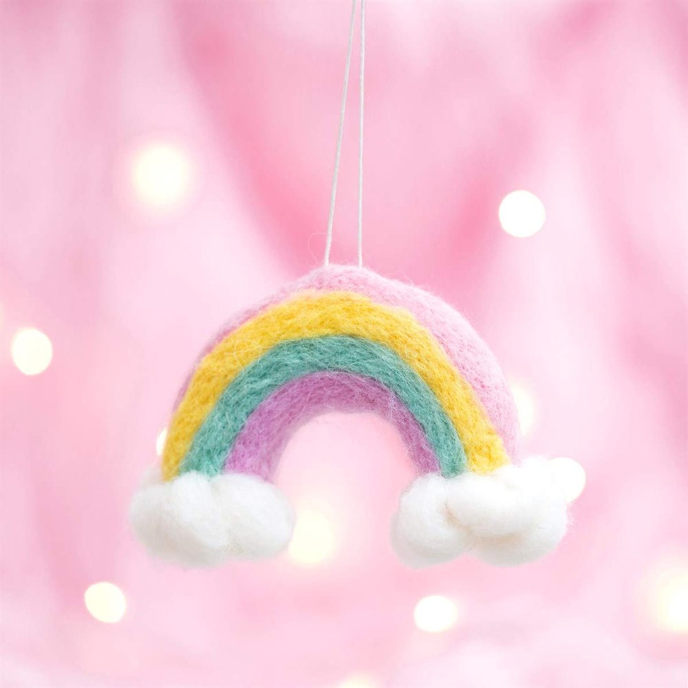Maia Gifts Rainbow and Clouds Felt Hanging Decoration