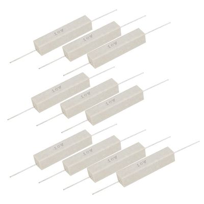 10-Pack 10 W Cement Resistors, 5% High-Accuracy Power Resistors (3.3 Ω)