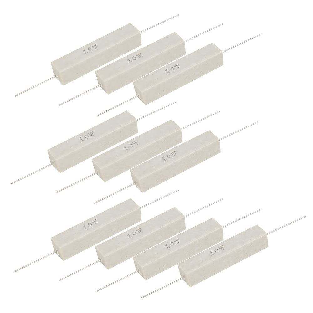 10-Pack 10 W Cement Resistors, 5% High-Accuracy Power Resistors (3.3 Ω)