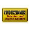Curved Metal Sign 27 x 10 cm, Children's Room: “Enter at Your Own Risk” view 1
