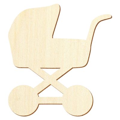Wooden Stroller Craft Cutouts, 5–50 cm, 100-Pack