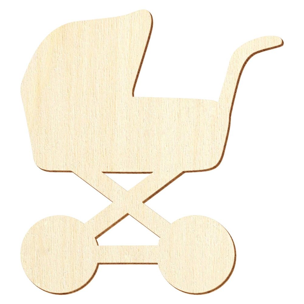 Wooden Stroller Craft Cutouts, 5–50 cm, 100-Pack