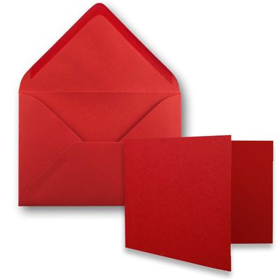 75 Red DIN A7 Folded Cards with C7 Envelopes