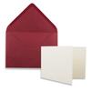 400-Piece DIN A7 Folded Card and C7 Envelope Set, Natural White and Dark Red view 1