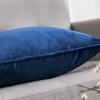 MIULEE Velvet Pillow Cover 16 x 16 Inches, Dark Blue Decorative Cushion Cover view 2