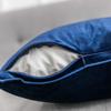 MIULEE Velvet Pillow Cover 16 x 16 Inches, Dark Blue Decorative Cushion Cover view 3