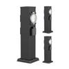 ledscom.de POLLY Outdoor Socket Pillar, 3-Outlet, IP44, Timer, Stainless Steel, Black, 40 cm view 1